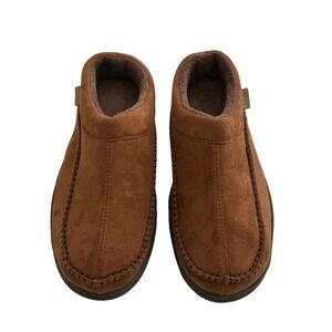 Zigzagger Moccasin Slippers Mens US 10.5 Fuzzy Microsuede Indoor Outdoor